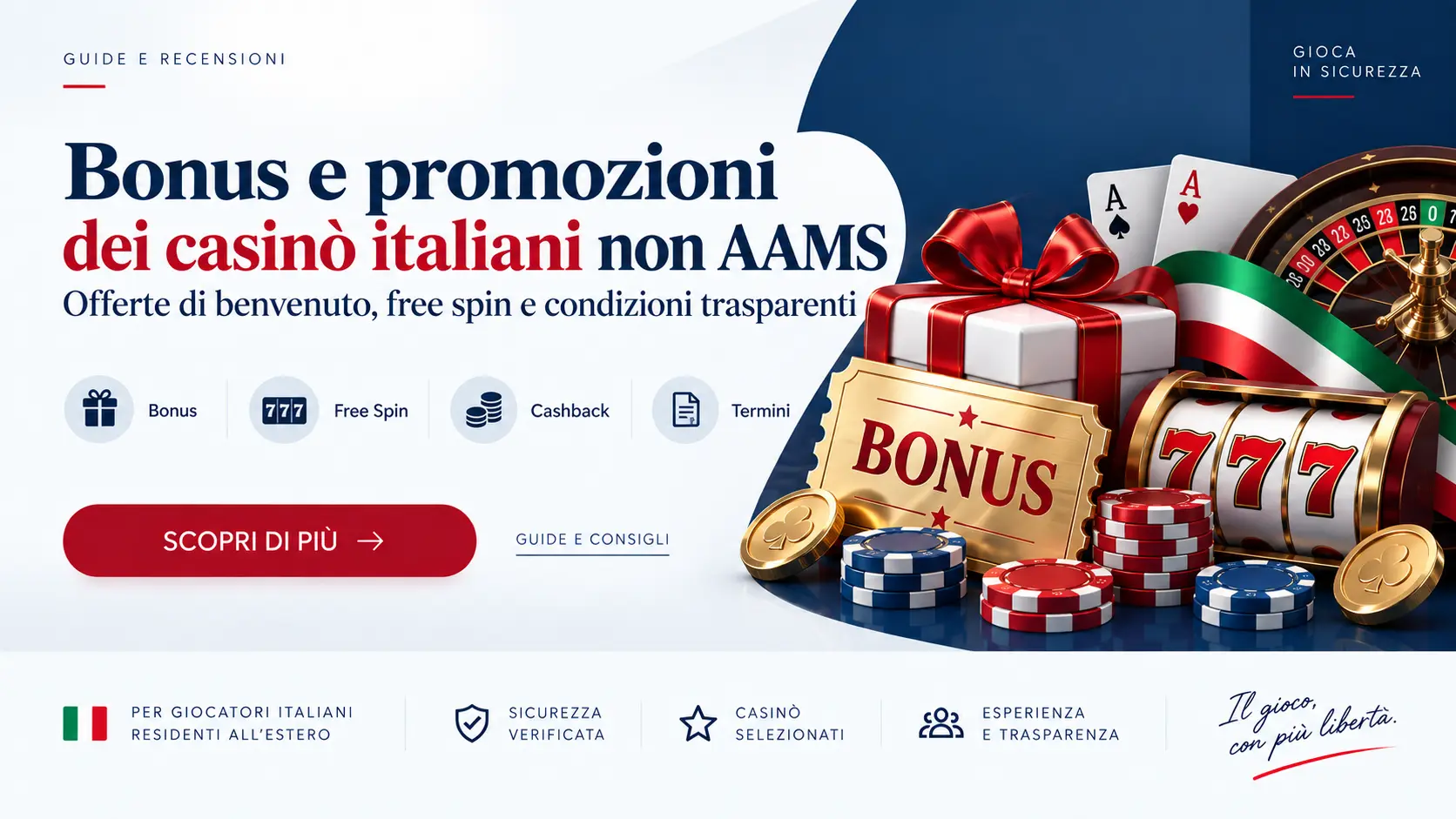 Bonus e promozioni dei casinò italiani non AAMS