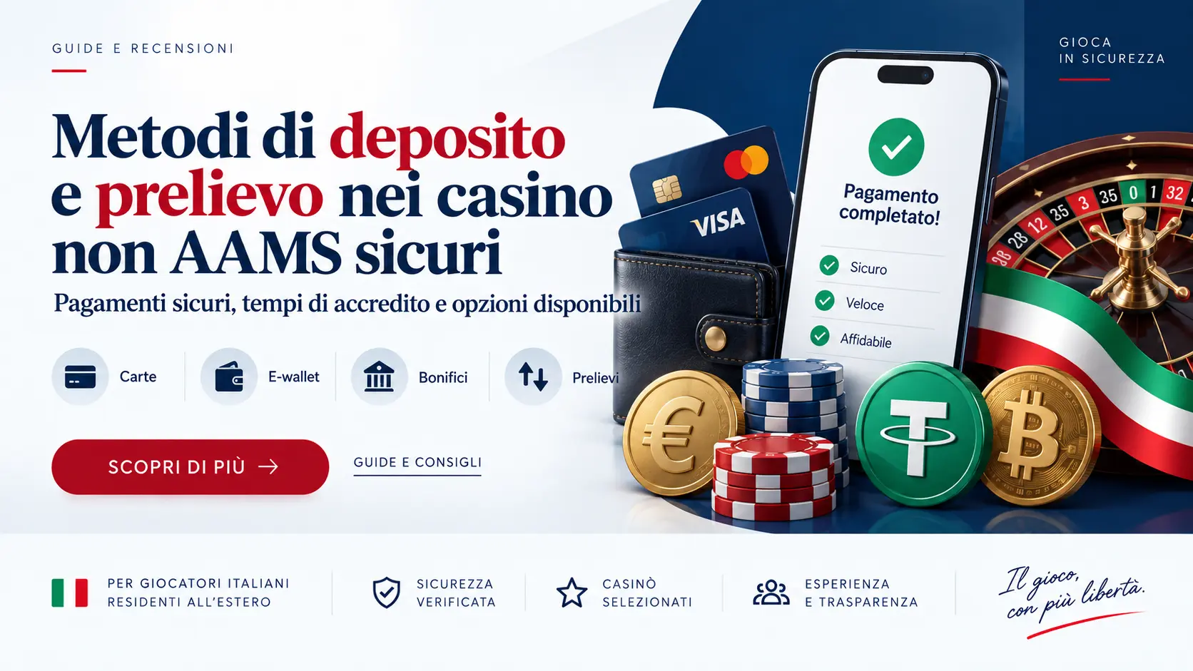Metodi di deposito e prelievo nei casino non AAMS sicuri